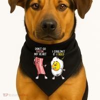 Funny Don't Go Bacon My Heart Cool Bacon And Egg Foodie USA-Made Doggie Bandana thumb 1