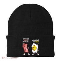 Funny Don't Go Bacon My Heart Cool Bacon And Egg Foodie Beanie thumb 0