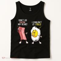 Funny Don't Go Bacon My Heart Cool Bacon And Egg Foodie Tank Top thumb 2