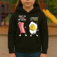 Funny Don't Go Bacon My Heart Cool Bacon And Egg Foodie Kids Hoodie thumb 3