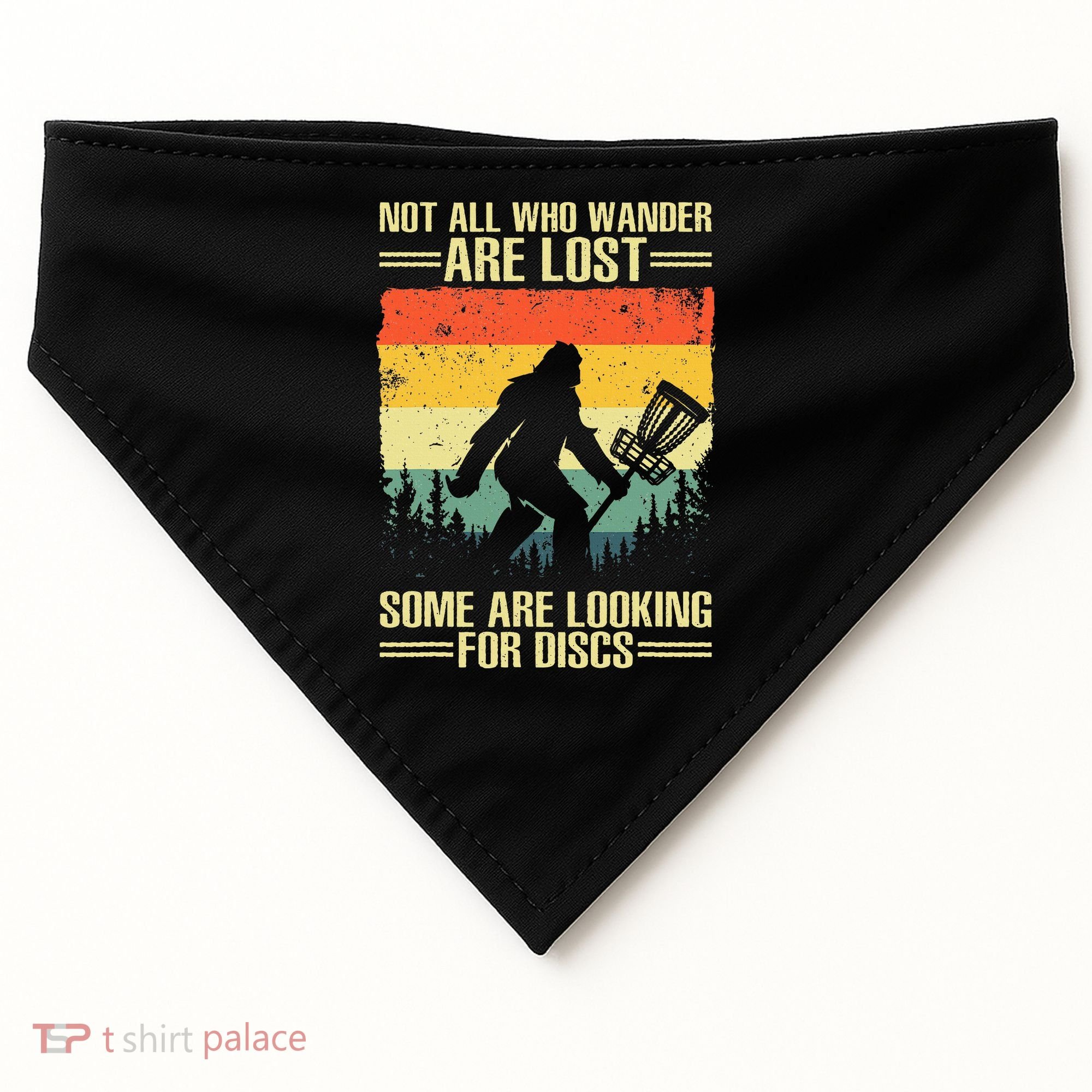 Funny Disc Golf Art USA-Made Doggie Bandana