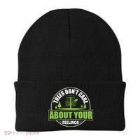 Funny Disc Golf Trees Don't Care About Your Feelings Beanie thumb 0