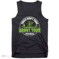 Funny Disc Golf Trees Don't Care About Your Feelings Tank Top thumb 0