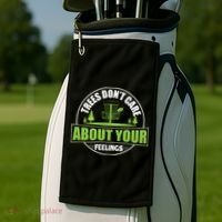 Funny Disc Golf Trees Don't Care About Your Feelings Golf Towel thumb 2
