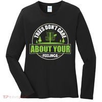 Funny Disc Golf Trees Don't Care About Your Feelings Women's Long Sleeve Shirt thumb 0