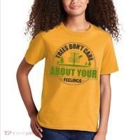 Funny Disc Golf Trees Don't Care About Your Feelings Kids T-Shirt thumb 2