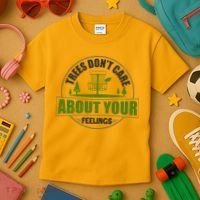 Funny Disc Golf Trees Don't Care About Your Feelings Kids T-Shirt thumb 3