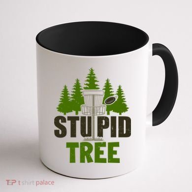Funny Disc Golf Stupid Tree Coffee Mug back