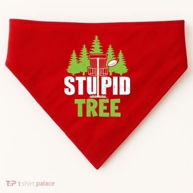 Funny Disc Golf Stupid Tree USA-Made Doggie Bandana