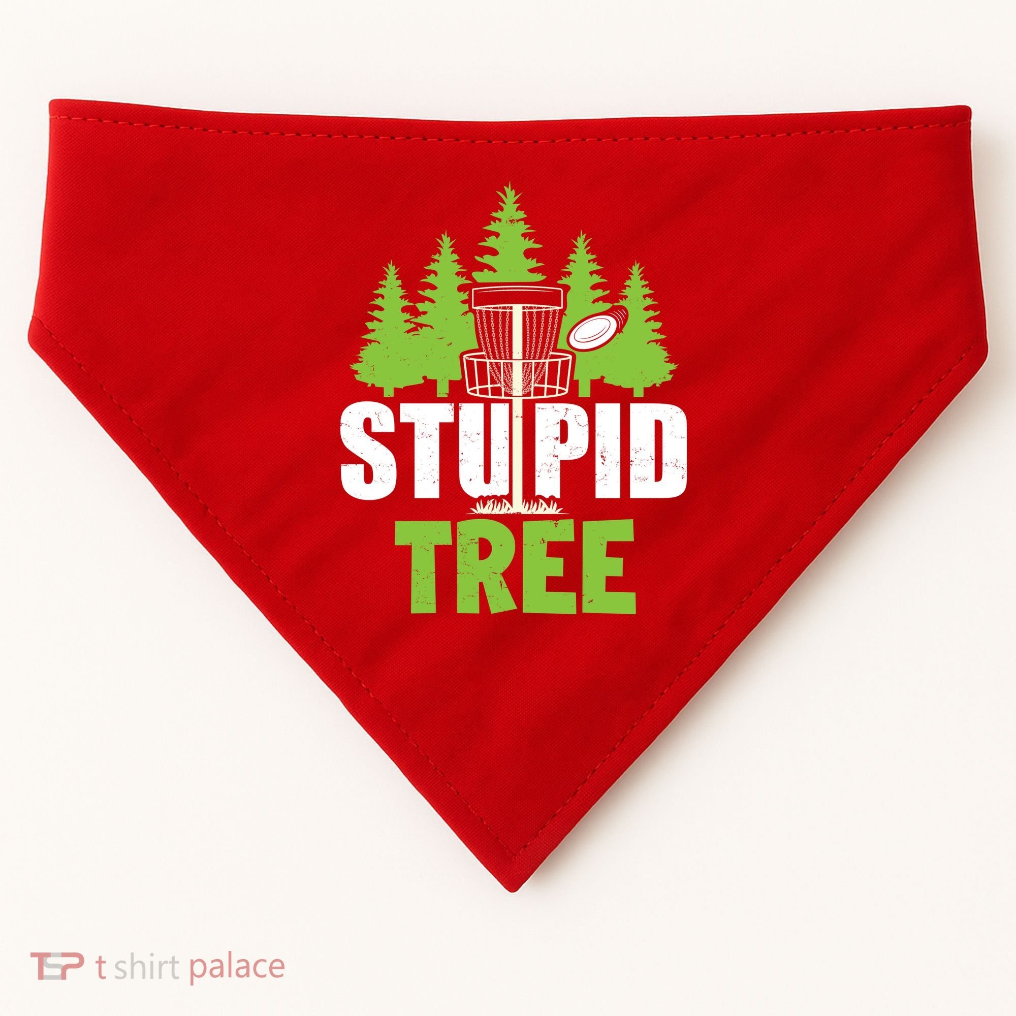 Funny Disc Golf Stupid Tree USA-Made Doggie Bandana