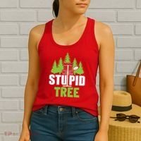 Funny Disc Golf Stupid Tree Women's Tank Top thumb 2