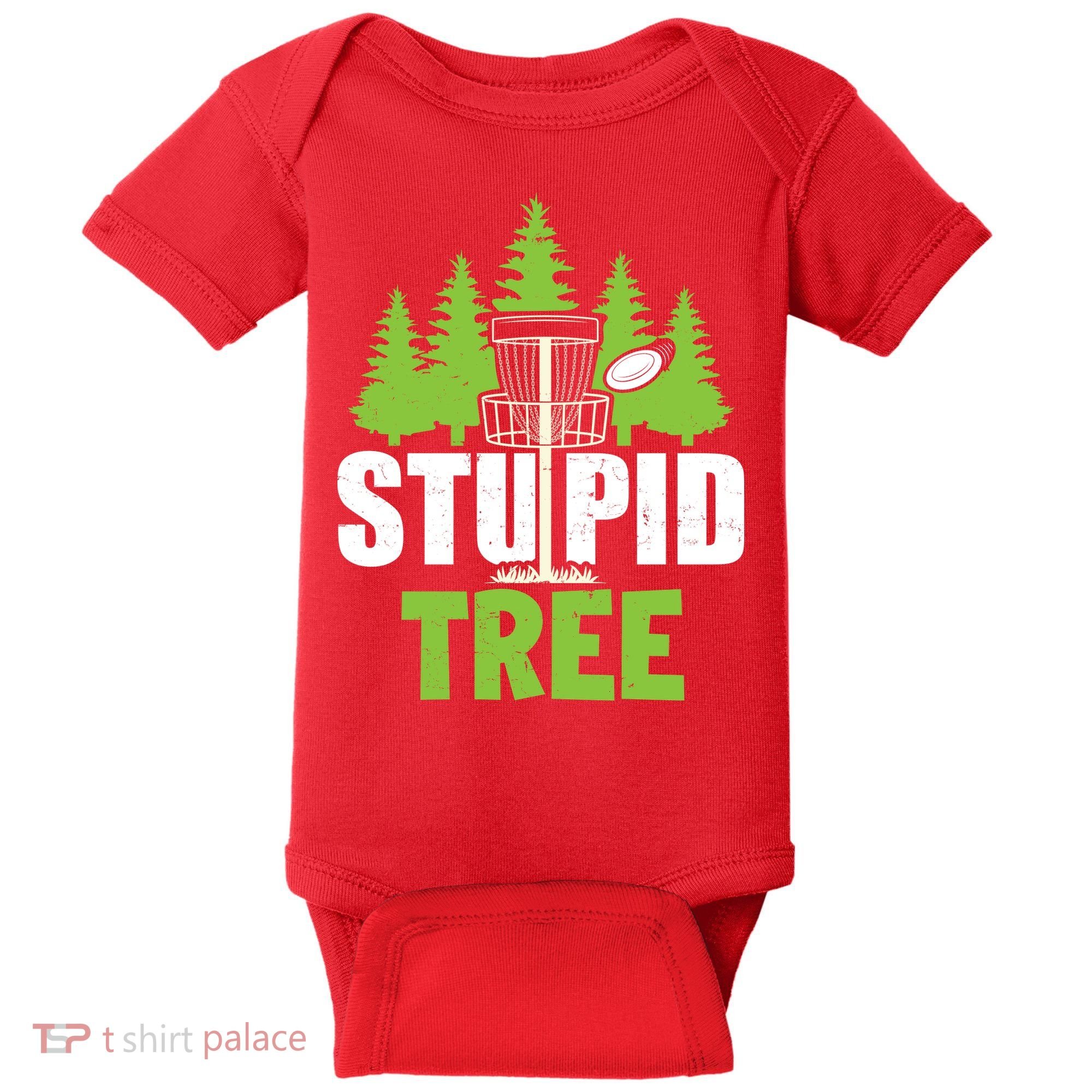 Funny Disc Golf Stupid Tree Baby Bodysuit