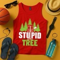 Funny Disc Golf Stupid Tree Tank Top thumb 4