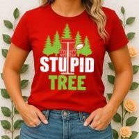 Funny Disc Golf Stupid Tree Women's T-Shirt thumb 2