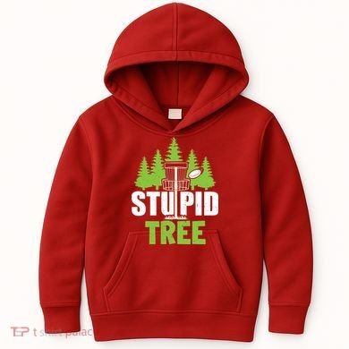 Funny Disc Golf Stupid Tree Kids Hoodie