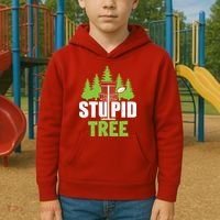 Funny Disc Golf Stupid Tree Kids Hoodie thumb 2