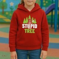 Funny Disc Golf Stupid Tree Kids Hoodie thumb 3