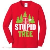 Funny Disc Golf Stupid Tree Kids Long Sleeve Shirt thumb 0