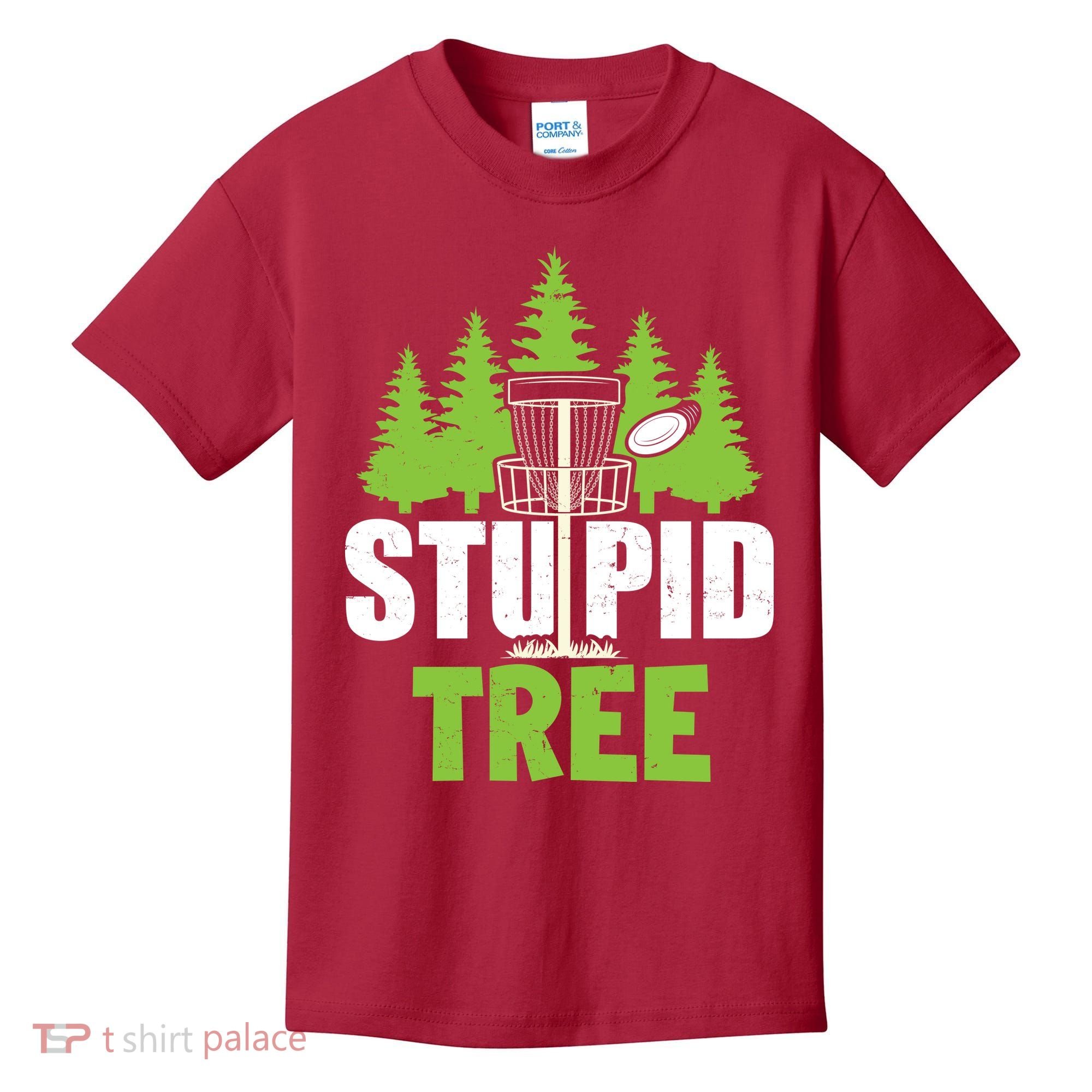 Funny Disc Golf Stupid Tree Kids T-Shirt