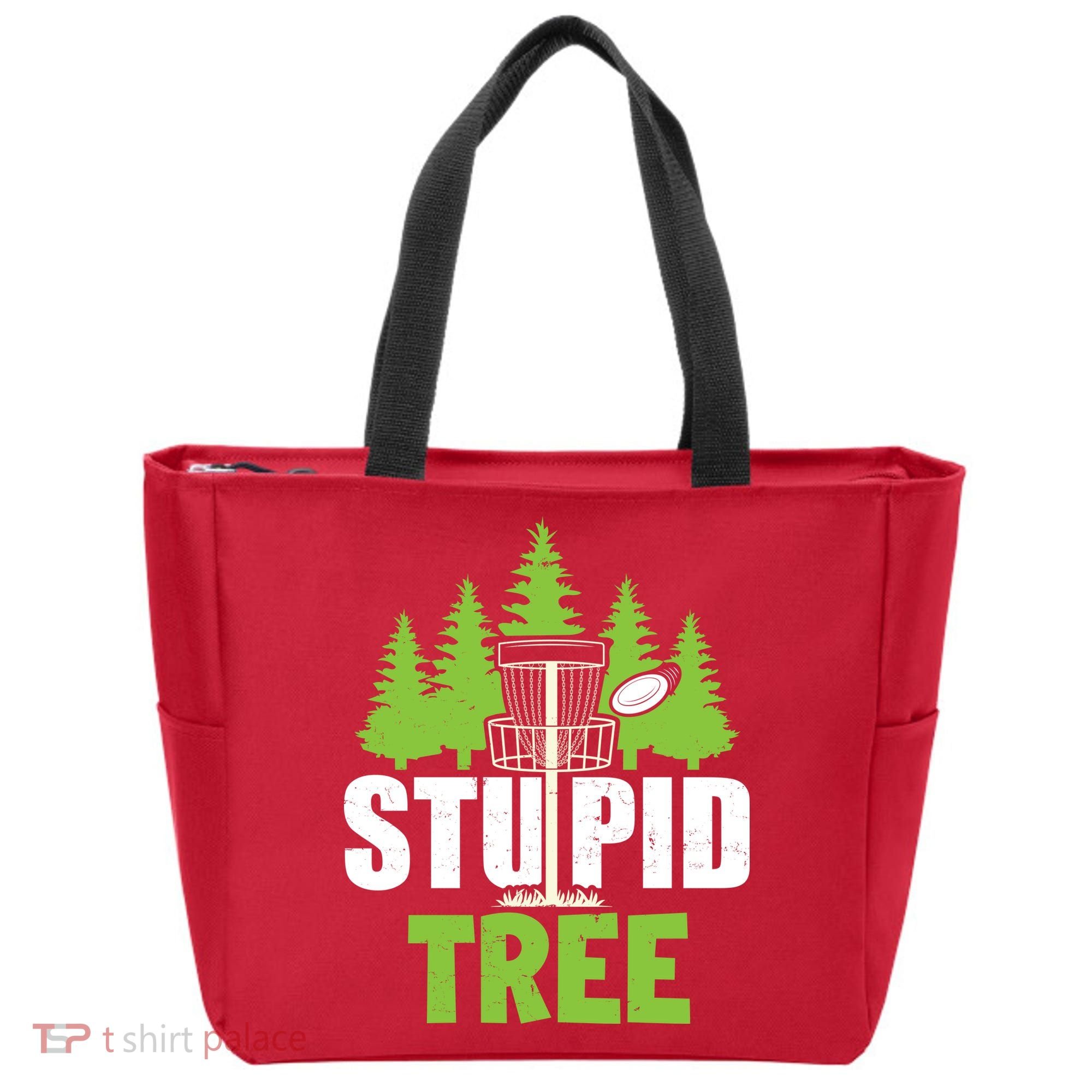 Funny Disc Golf Stupid Tree Tote Bag