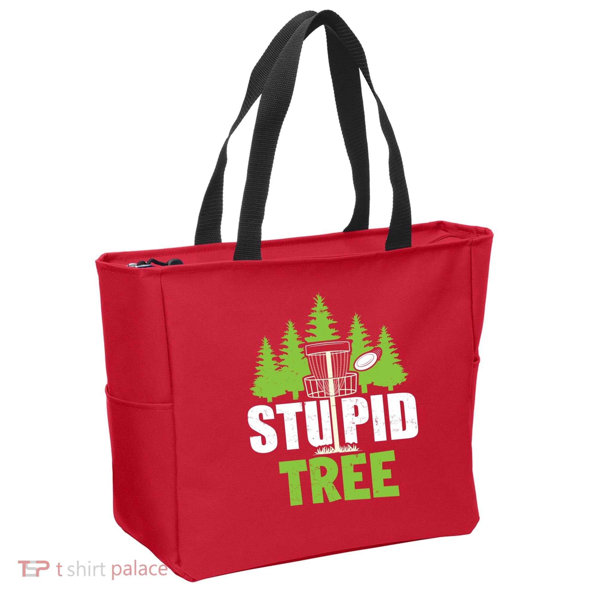 Funny Disc Golf Stupid Tree Tote Bag
