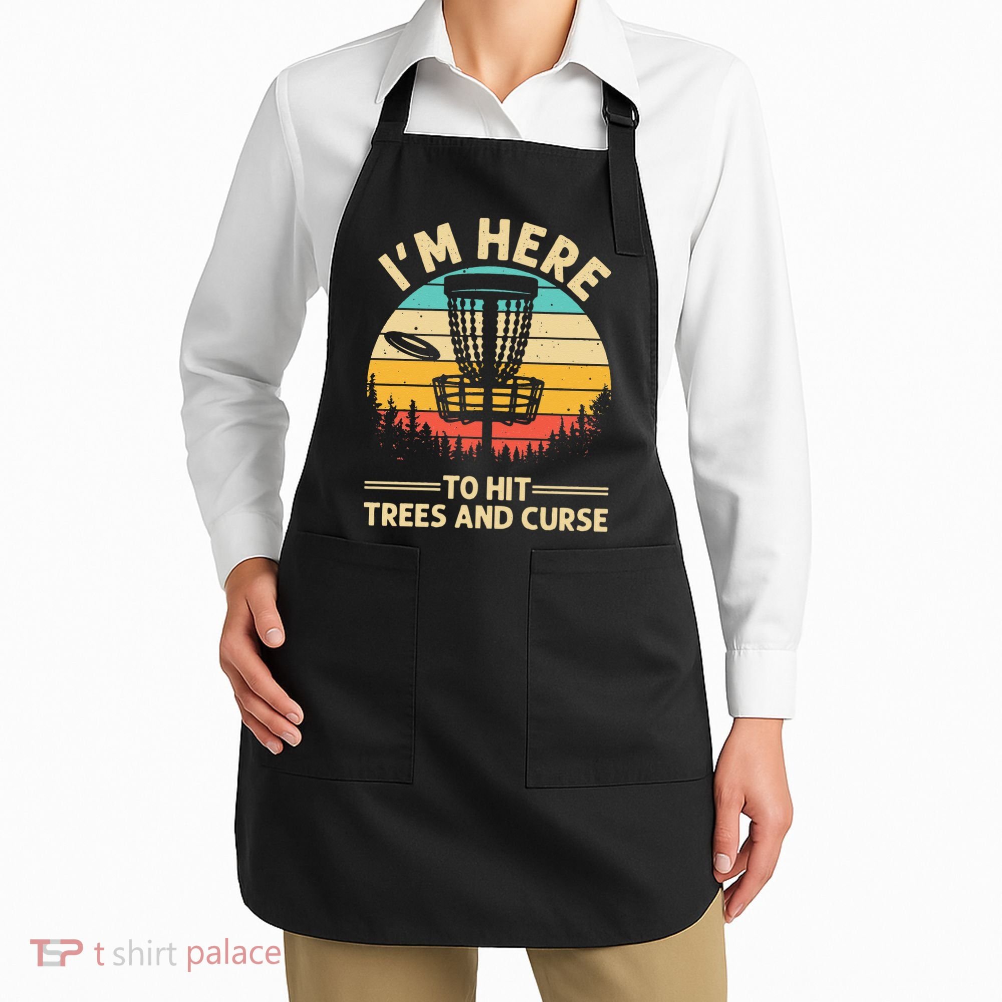 Funny Disc Golf For  Disc Golf Player Trees Sports Apron