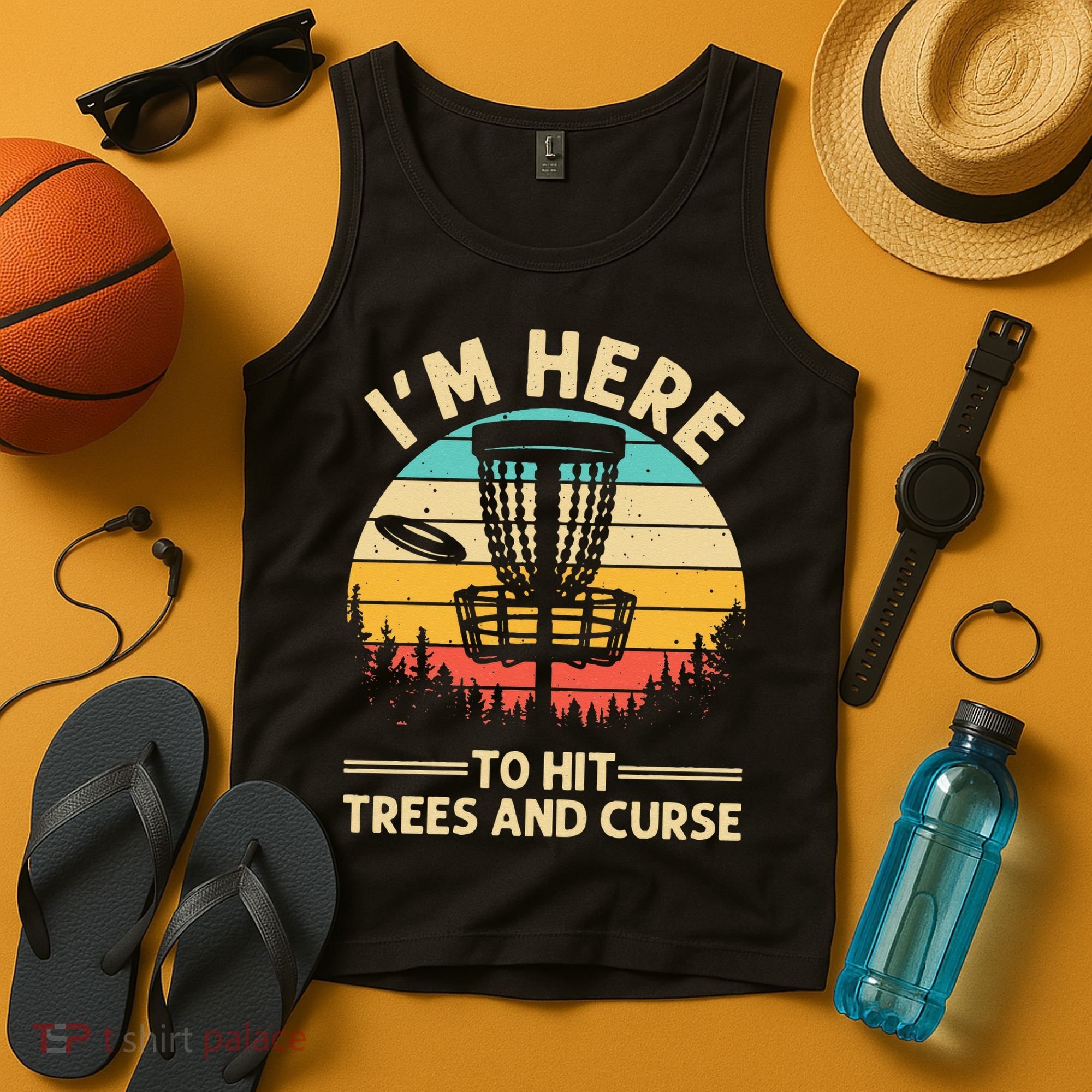 Funny Disc Golf For  Disc Golf Player Trees Sports Tank Top