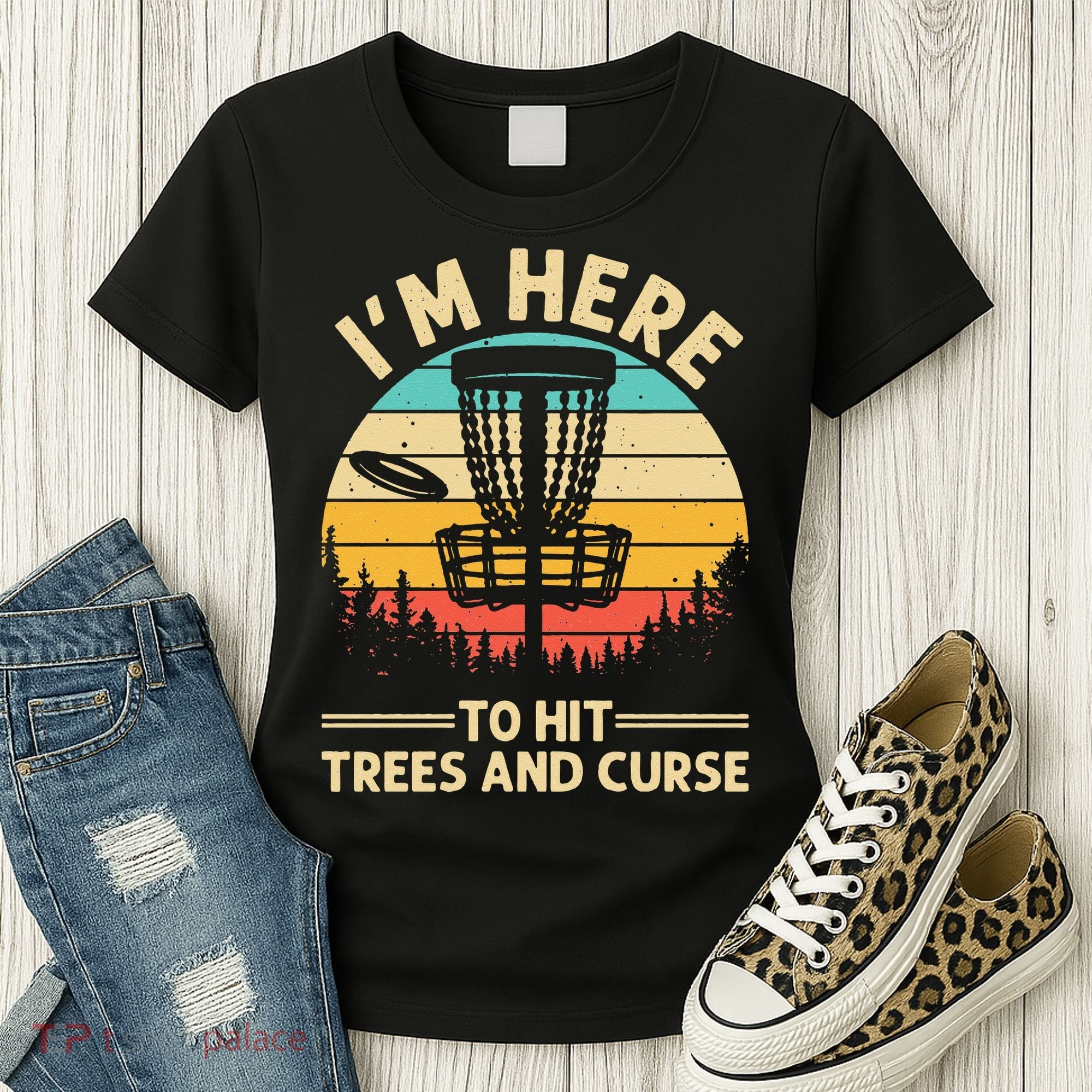 Funny Disc Golf For  Disc Golf Player Trees Sports Women's T-Shirt