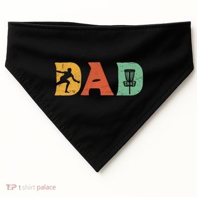 Funny Disc Golf Dad Retro Fathers Day USA-Made Doggie Bandana