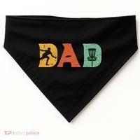 Funny Disc Golf Dad Retro Fathers Day USA-Made Doggie Bandana thumb 0