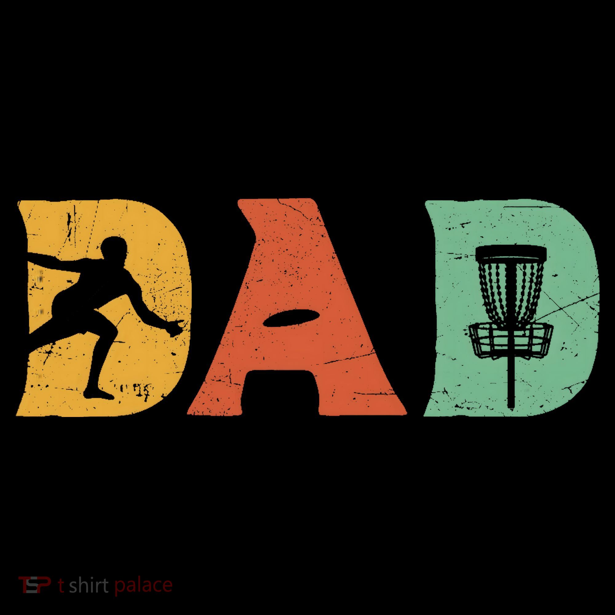 Funny Disc Golf Dad Retro Fathers Day USA-Made Doggie Bandana
