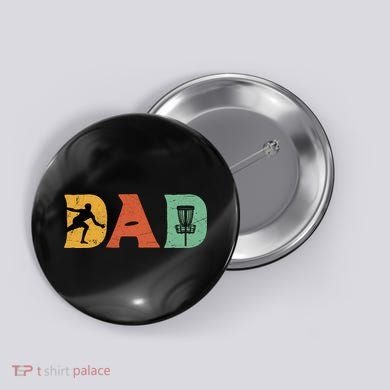 Funny Disc Golf Dad Retro Fathers Day Button