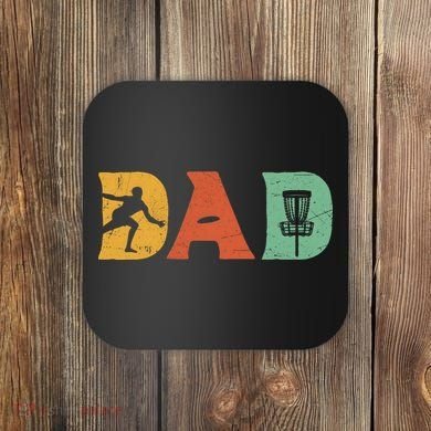 Funny Disc Golf Dad Retro Fathers Day Coaster