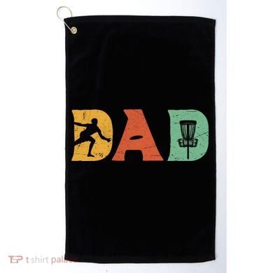 Funny Disc Golf Dad Retro Fathers Day Golf Towel