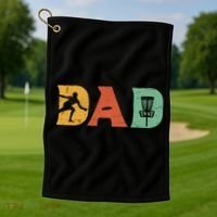 Funny Disc Golf Dad Retro Fathers Day Golf Towel thumb 1