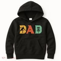 Funny Disc Golf Dad Retro Fathers Day Kids Hoodie thumb 0