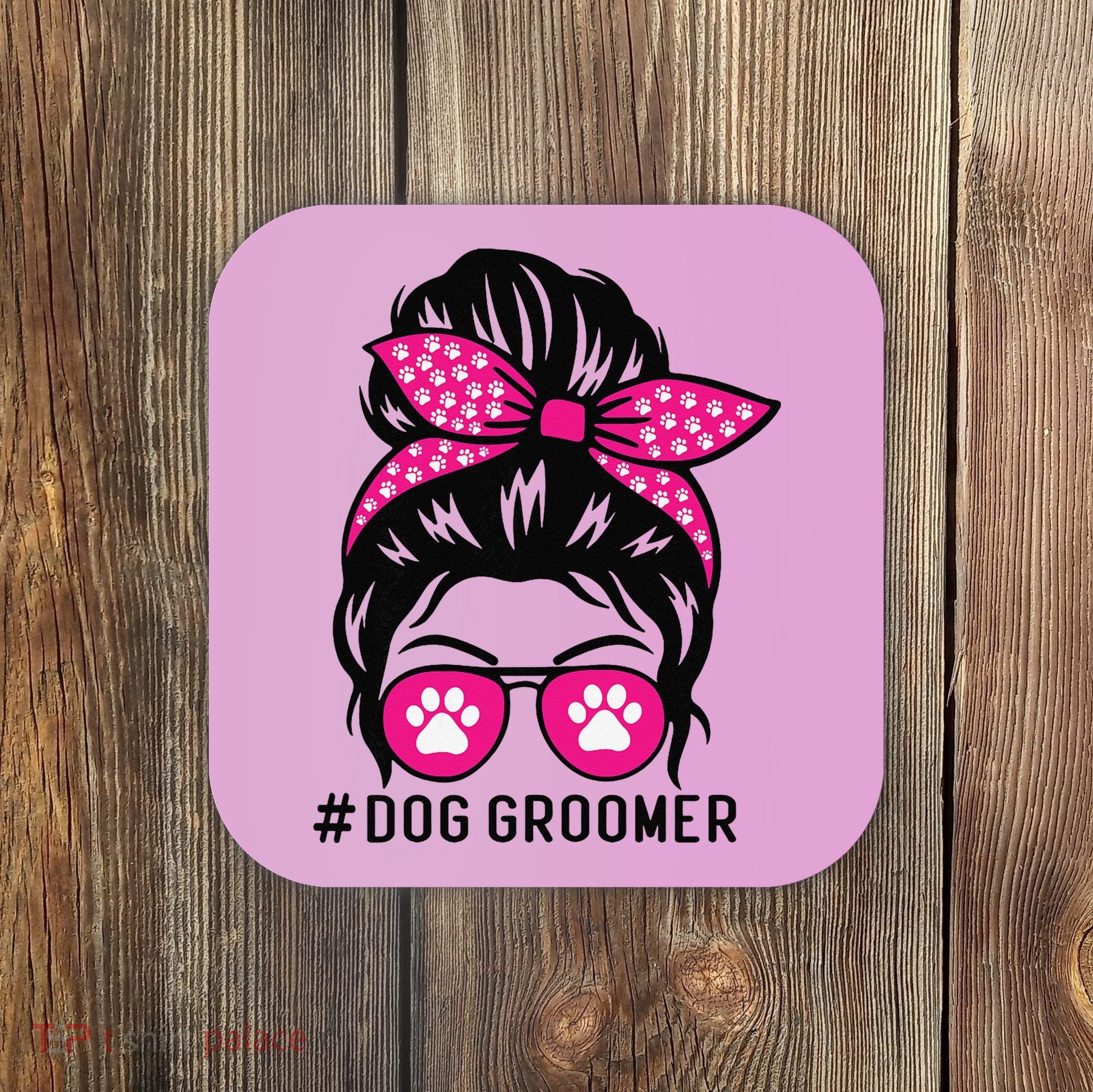 Funny Dog Groomer Grooming Pet Stylist Lady Coaster