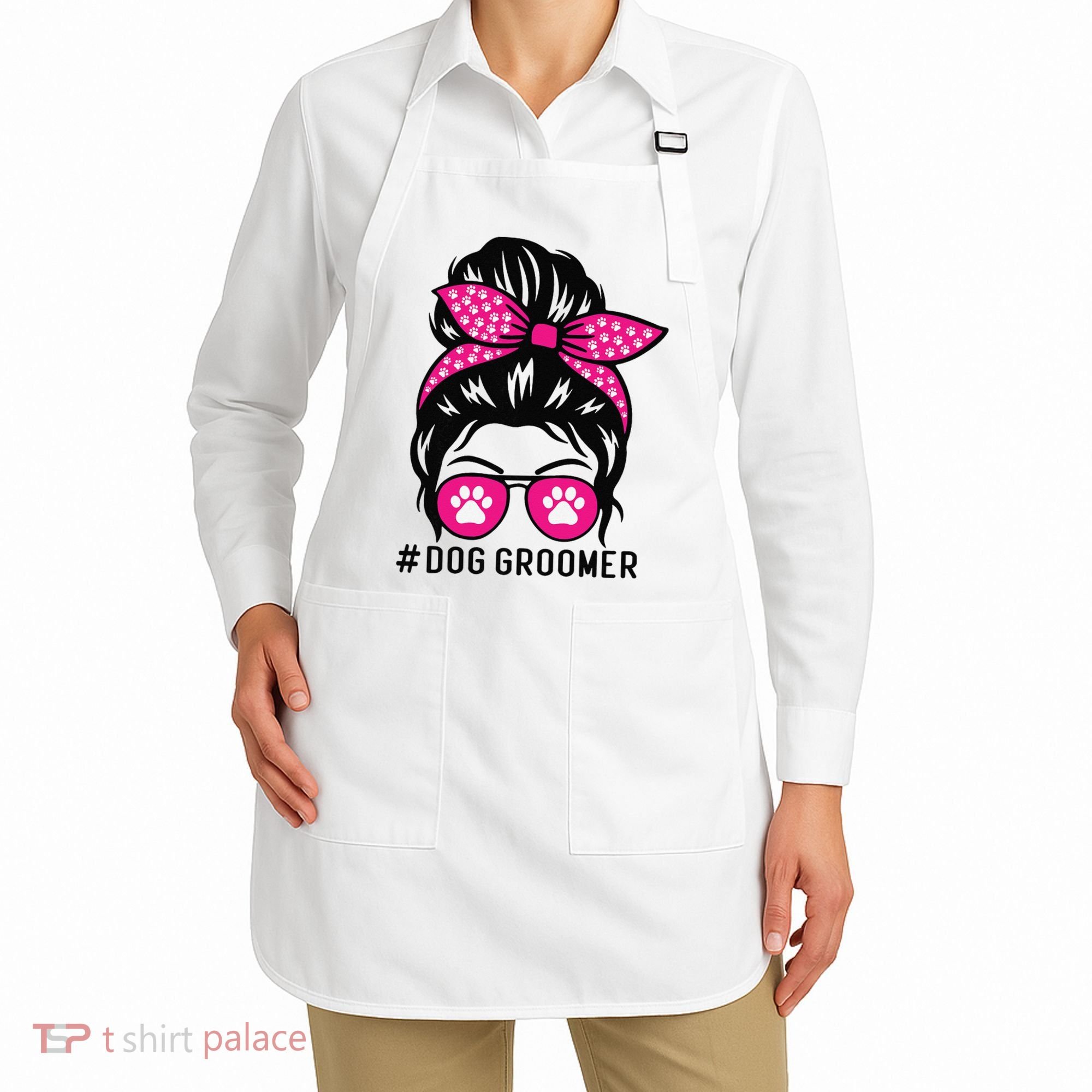 Funny Dog Groomer Grooming Pet Stylist Lady Apron