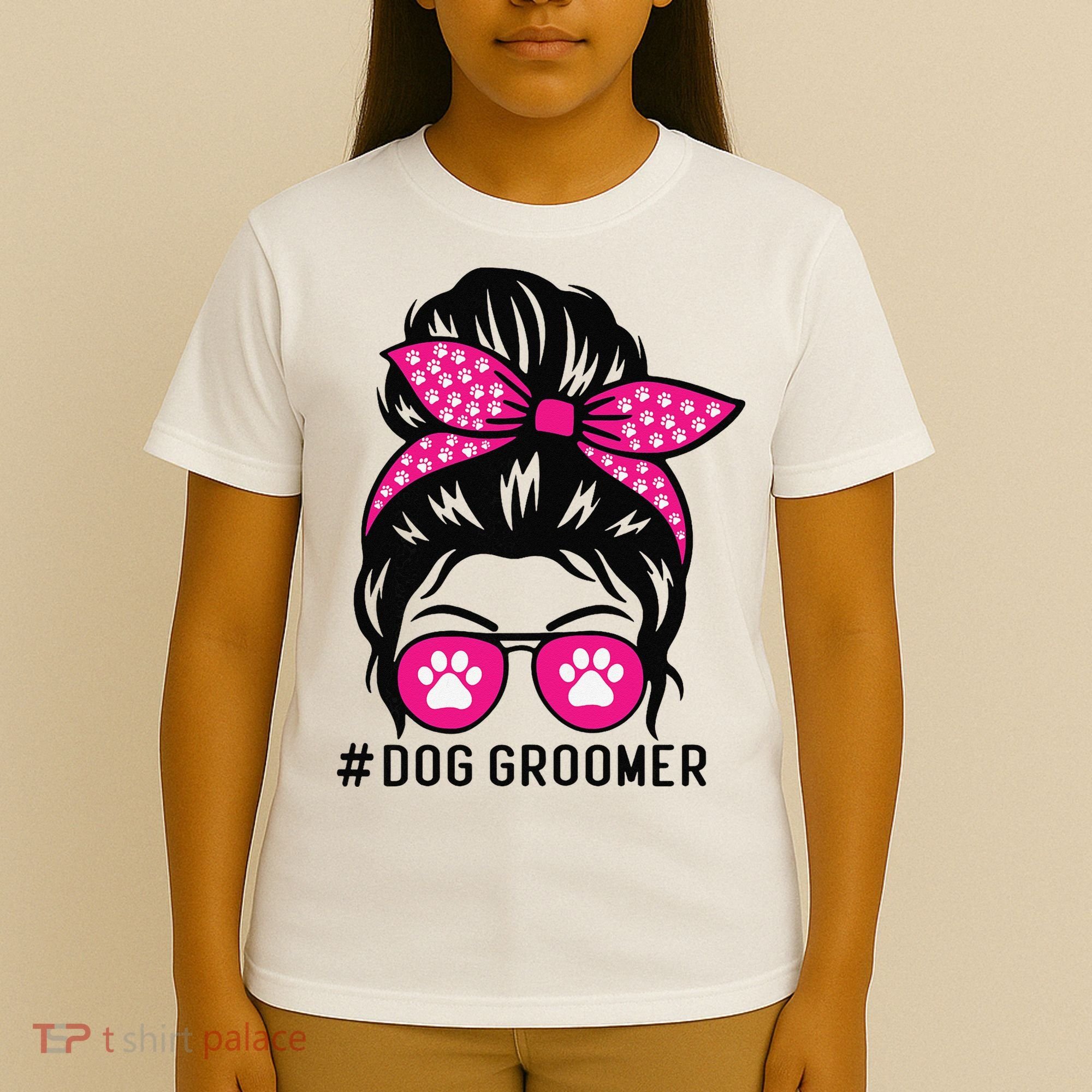 Funny Dog Groomer Grooming Pet Stylist Lady T-Shirt