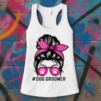 Funny Dog Groomer Grooming Pet Stylist Lady Women's Tank Top thumb 3