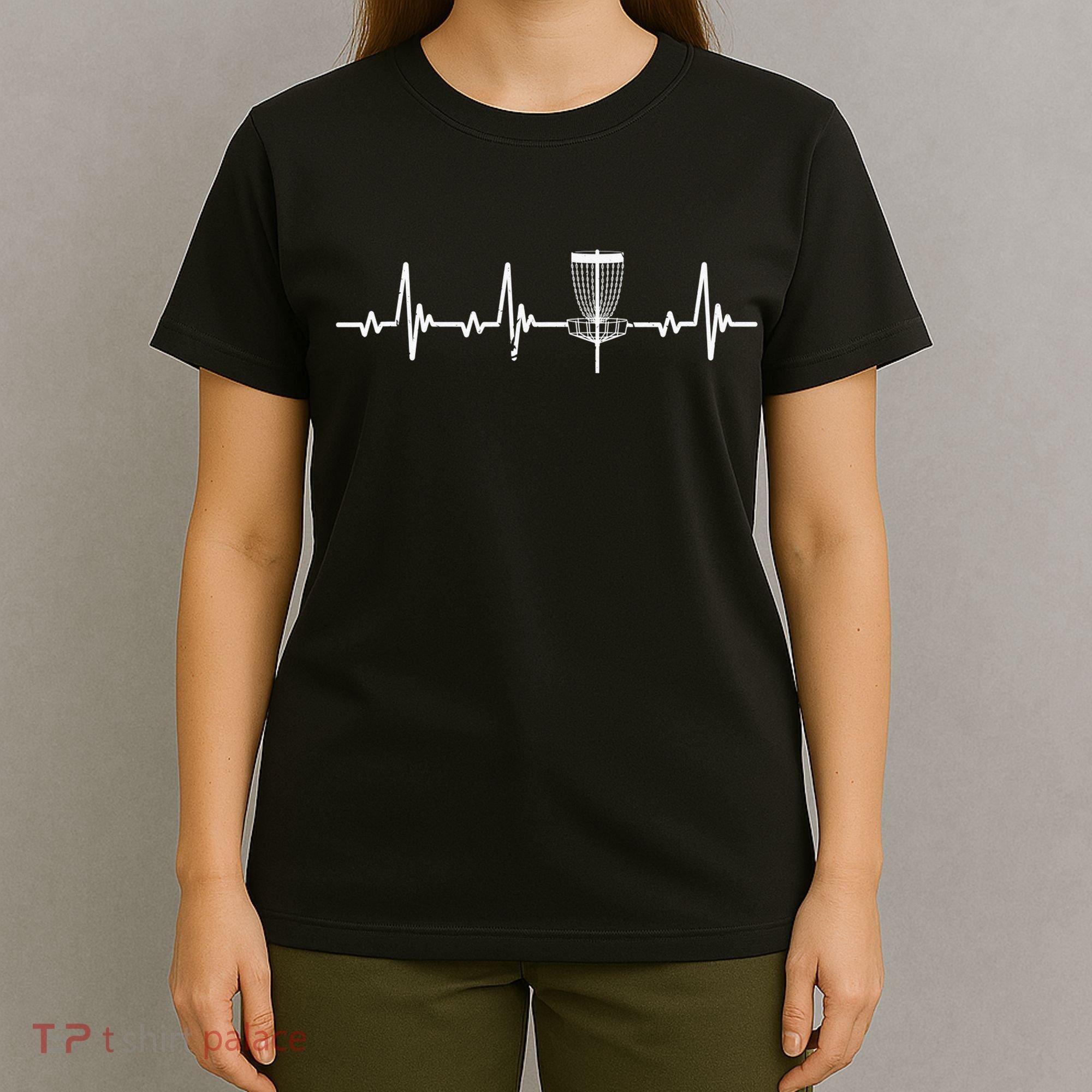 Funny Disc Golf Heartbeat Disc Golf Basket T-Shirt