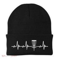 Funny Disc Golf Heartbeat Disc Golf Basket Beanie thumb 0