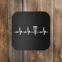 Funny Disc Golf Heartbeat Disc Golf Basket Coaster thumb 0
