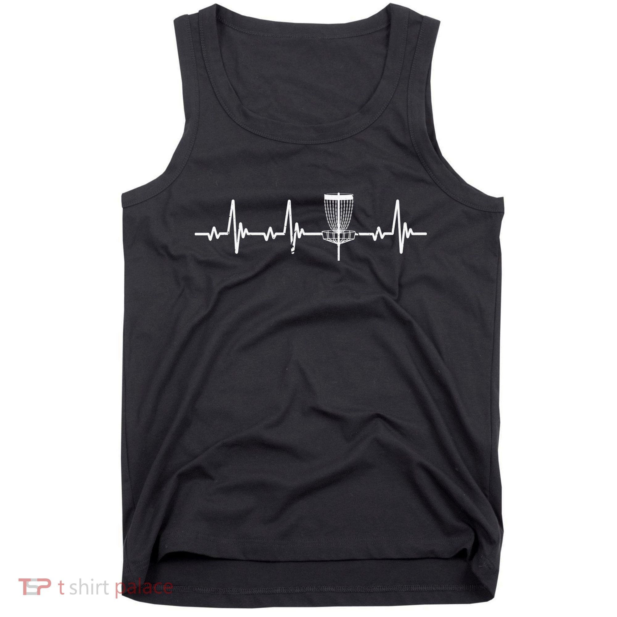 Funny Disc Golf Heartbeat Disc Golf Basket Tank Top
