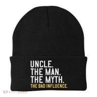 Father's Day Gift Uncle The Man The Myth The Bad Influence Beanie thumb 0