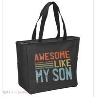 Fathers Day Gift Funny Dad Awesome Like My Son Tote Bag thumb 2