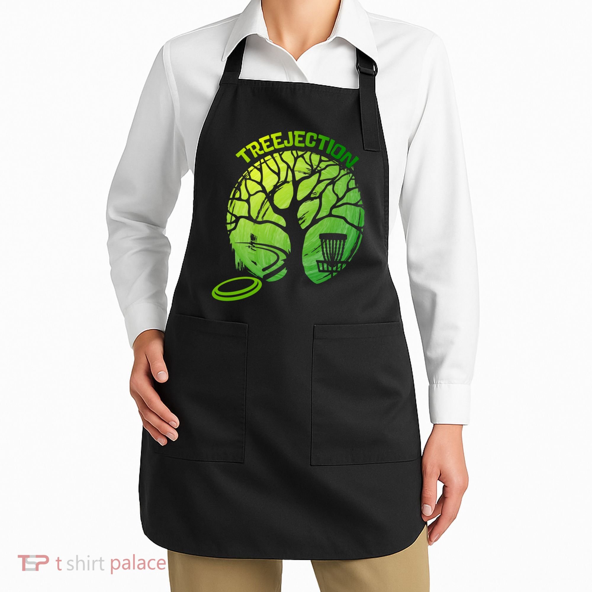 Funny Disc Golf Graphic Tree Gift Apron