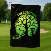 Funny Disc Golf Graphic Tree Gift Golf Towel thumb 1