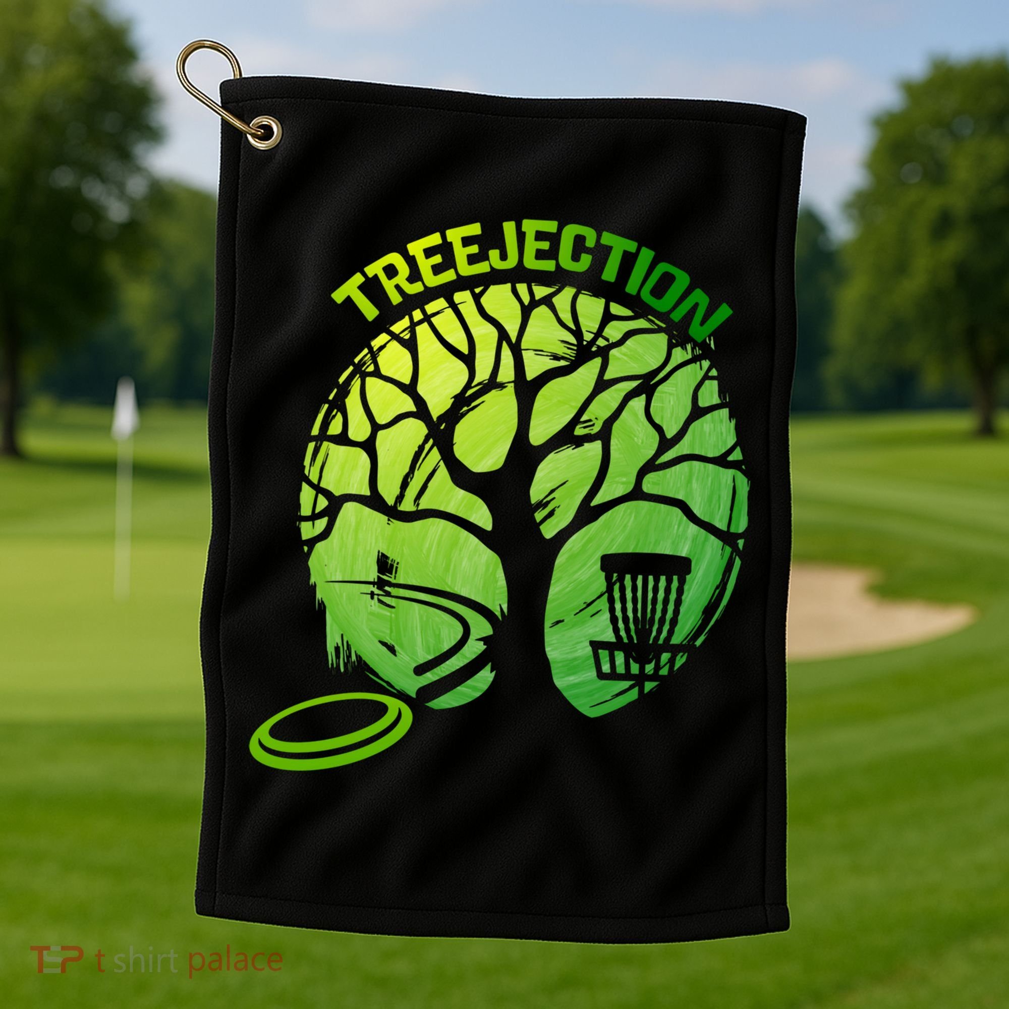 Funny Disc Golf Graphic Tree Gift Golf Towel