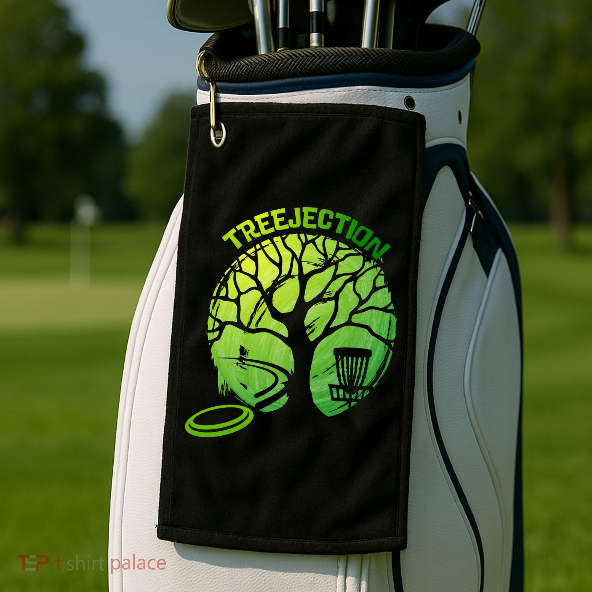 Funny Disc Golf Graphic Tree Gift Golf Towel